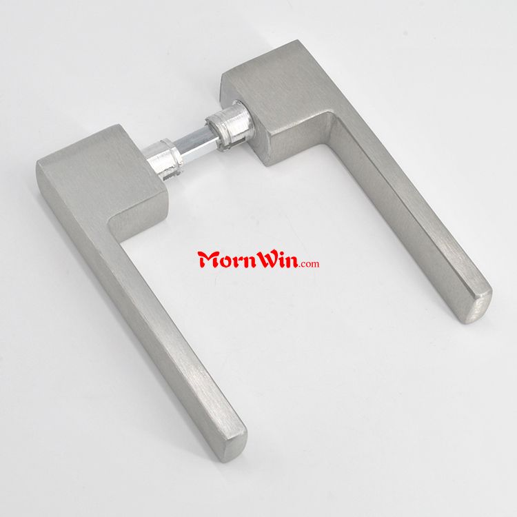 Elegant shape square rose plate lever aluminium main door handle