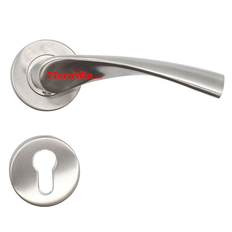 Stainless steel modern crank solid lever door handle for interior door