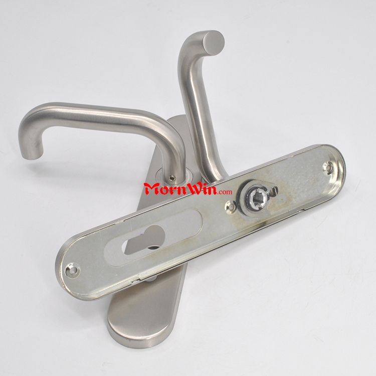 Stainless Steel Security Lever Door Window Handle On Plate