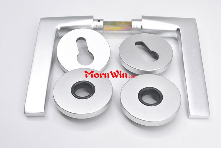 Aluminium Straight Lever Rose Door Handles For Entry Door