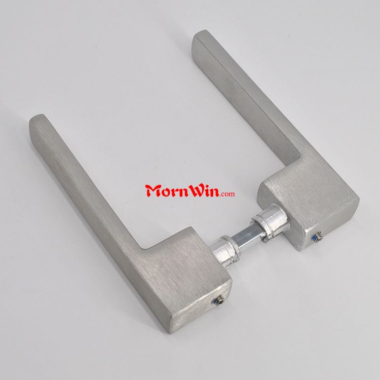 Elegant shape square rose plate lever aluminium main door handle