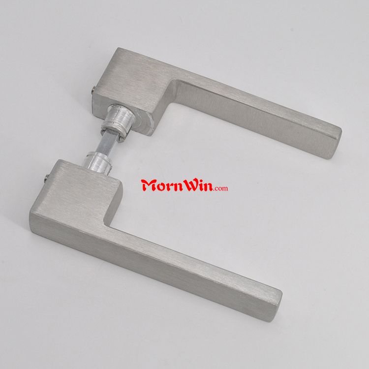 Elegant shape square rose plate lever aluminium main door handle