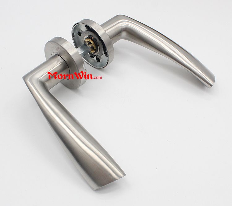 Stainless steel modern crank solid lever door handle for interior door