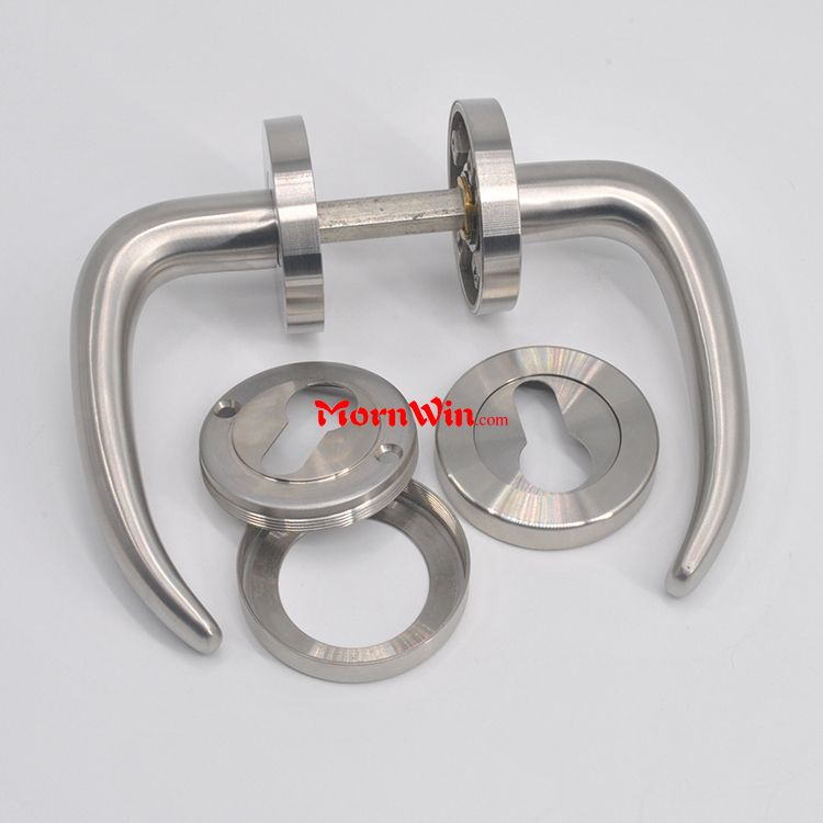 Beautiful double sided stainless steel high security solid lever lock set glass door handle for interior doors price