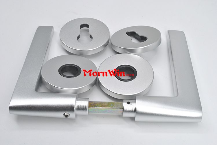 Aluminium Straight Lever Rose Door Handles For Entry Door