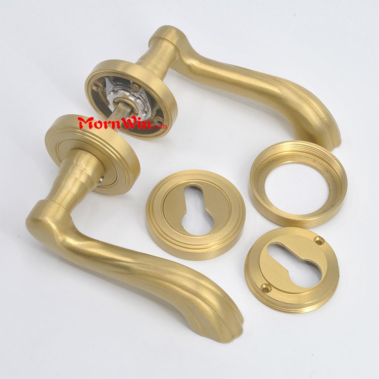 Brass Plated doors accessories fancy lever door pull handle