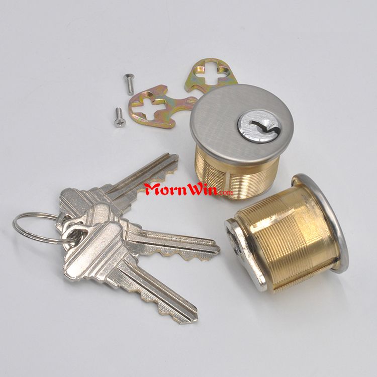 High Security Satin Chrome Quality Brass Rounded Door Mortise Lock Cylinder