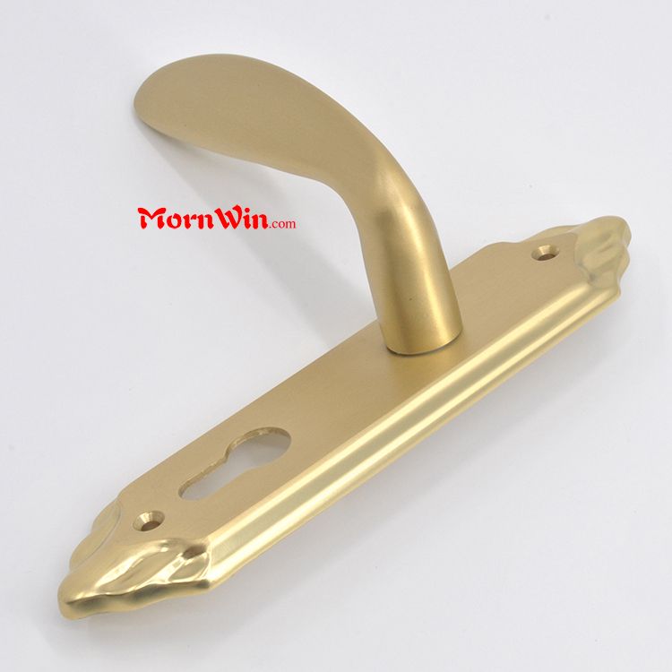 Brass Reeded Lever Door Handle