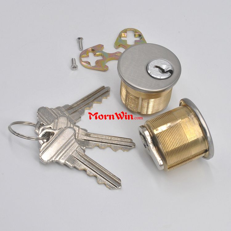 High Security Satin Chrome Quality Brass Rounded Door Mortise Lock Cylinder