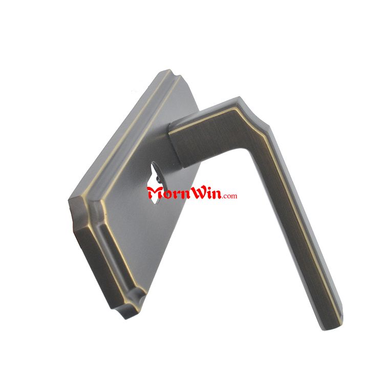 High Quality Lever Brass Door Handle On Plate Brass Door Handle