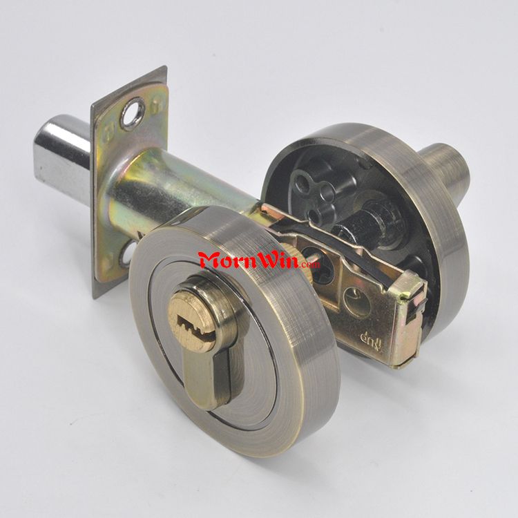 Top quality zinc alloy square deadbolt door lock brass cylinder and brass keys stainless steel double lockset