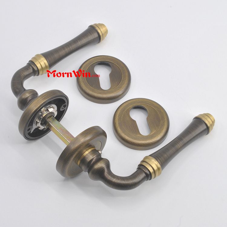 China Factory Price Solid Round Rose Door Handles brass Door Handles