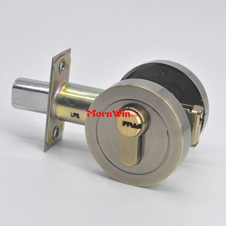 Top quality zinc alloy square deadbolt door lock brass cylinder and brass keys stainless steel double lockset