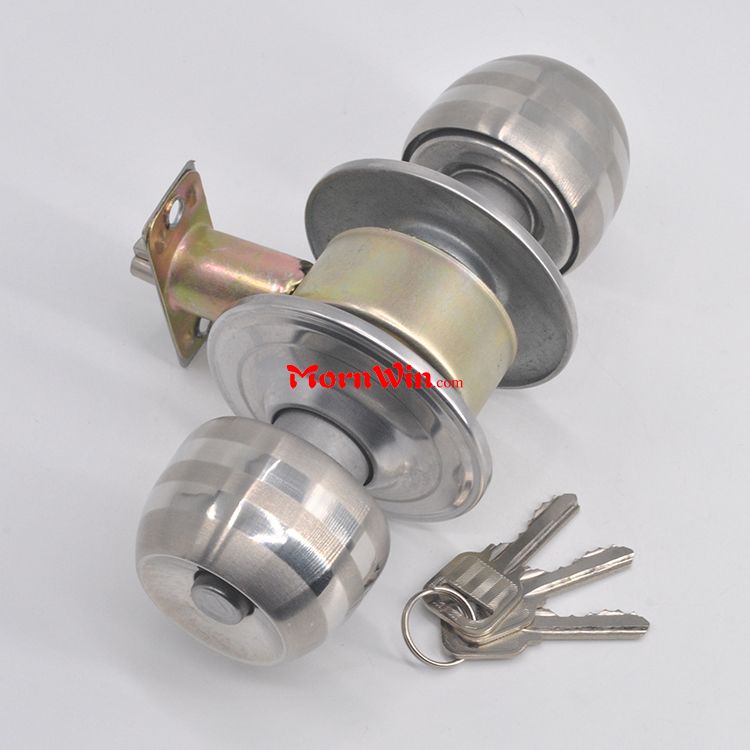 High quality stain nickel cylindrical tubular cerradura de manija GRADE 3 Knobset door lock