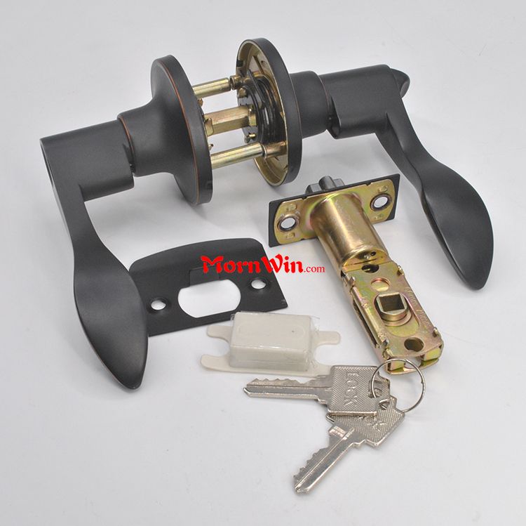 Door lever oil rubbed bronze ORB door handle lock tubular lockset tubular lock bedroom bed bath room entrance lever lock black