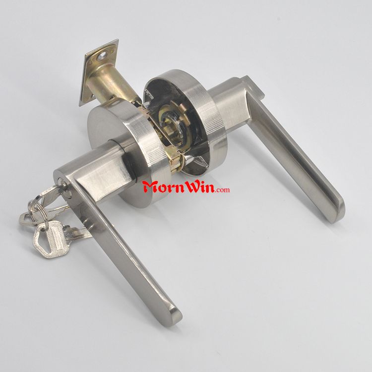 American design New items Passage tubular Lever Lock Mechanical style keyed outside door satin nickle lock