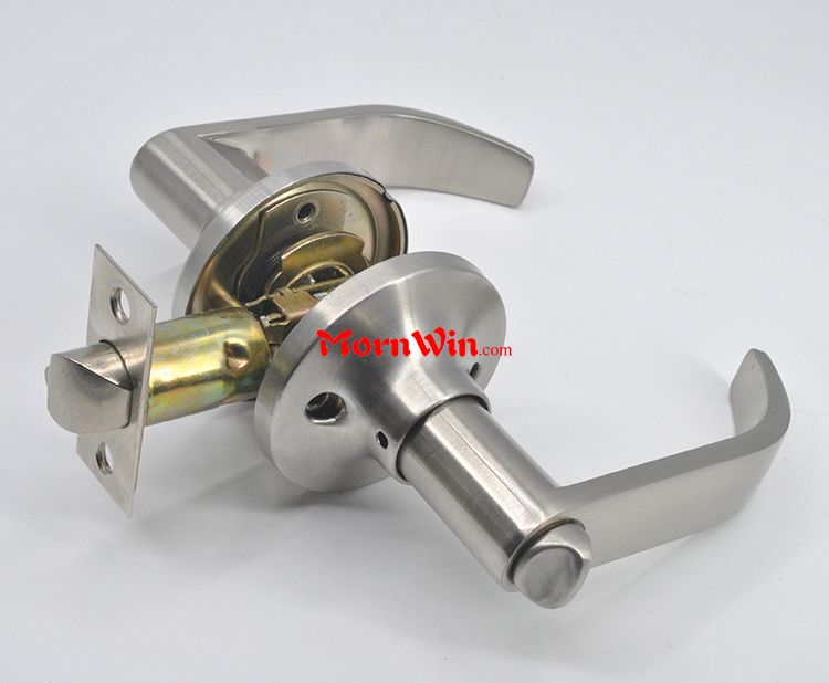 Door wave lever lockset,satin nickel interior tubular lock tubular lockset double sided door handle lock