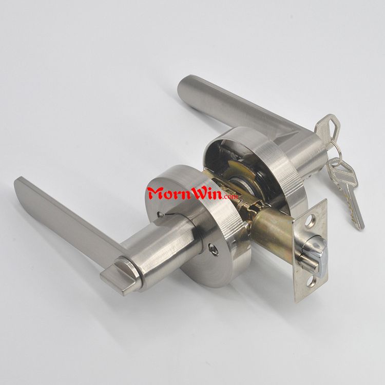 American design New items Passage tubular Lever Lock Mechanical style keyed outside door satin nickle lock