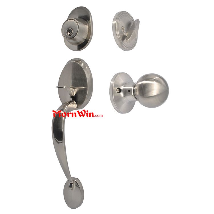 American Style Main Door Lock Grip Handlesets Tubular Entry Lever Door Handle