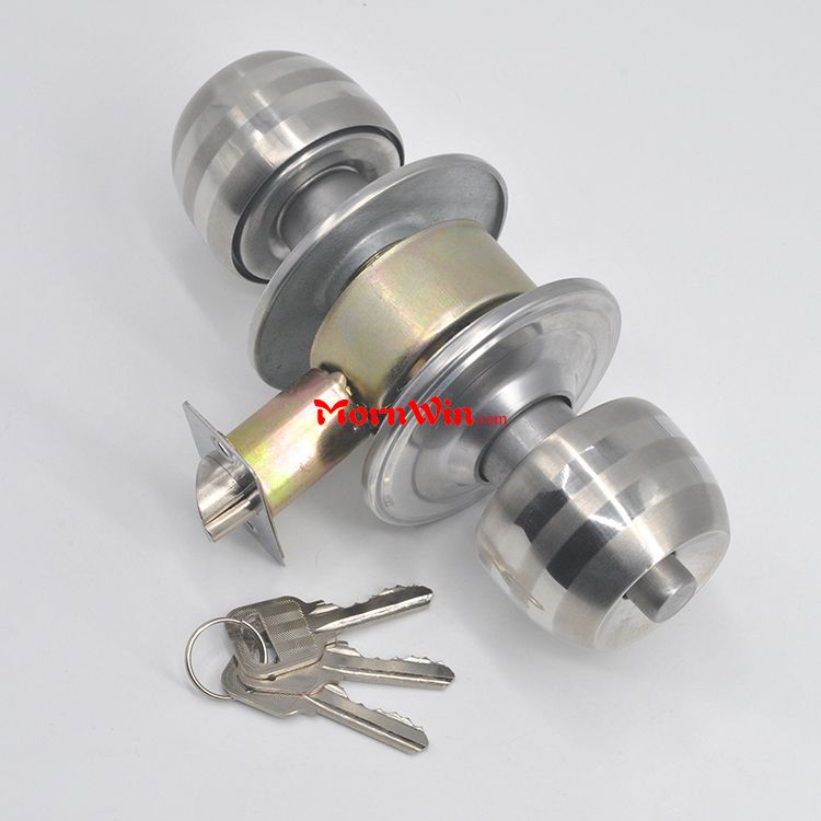 High quality stain nickel cylindrical tubular cerradura de manija GRADE 3 Knobset door lock