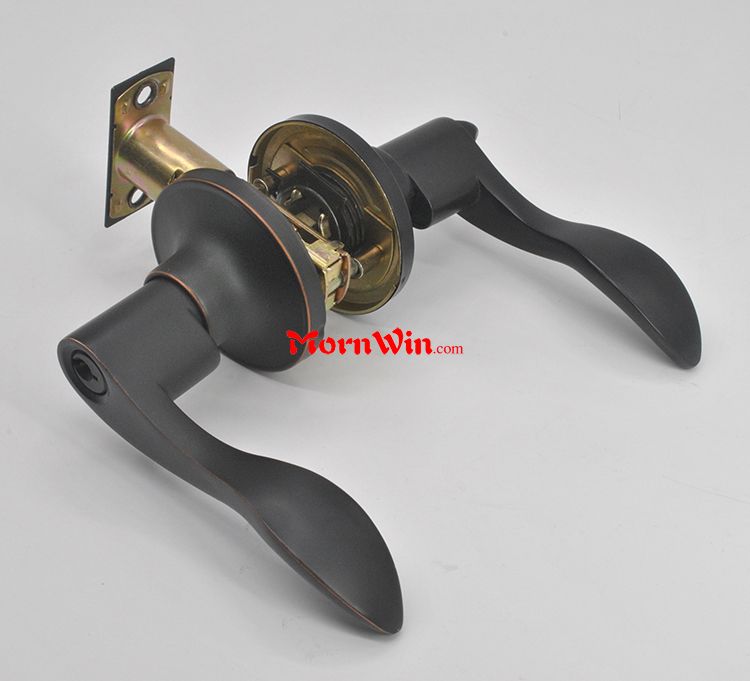 Door lever oil rubbed bronze ORB door handle lock tubular lockset tubular lock bedroom bed bath room entrance lever lock black