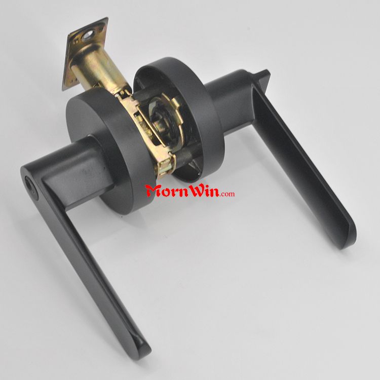 Black interior lever handle black paint internal American entrance door handle