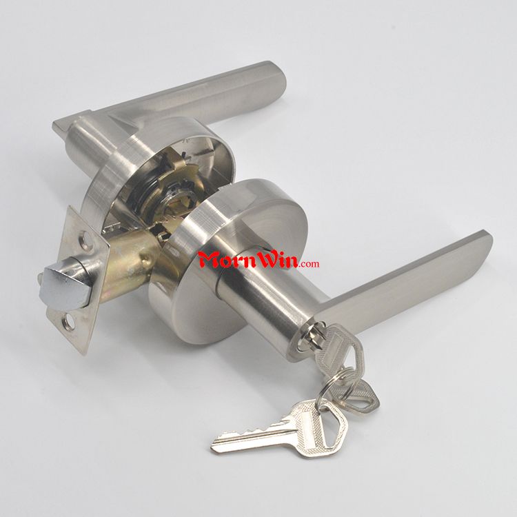 American design New items Passage tubular Lever Lock Mechanical style keyed outside door satin nickle lock