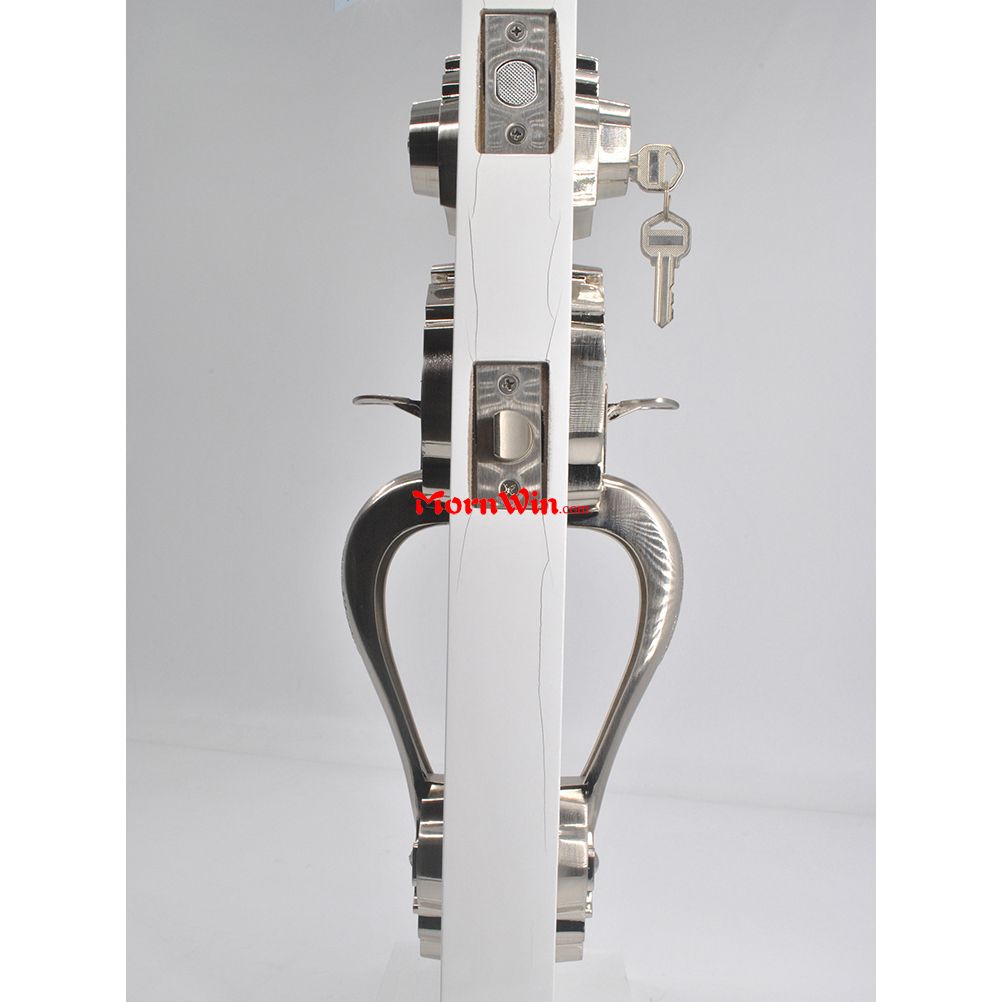 Italy door lock,Antique Brass keyed grip handle set lock