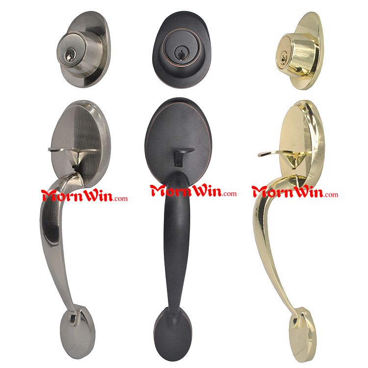 American Style Main Door Lock Grip Handlesets Tubular Entry Lever Door Handle