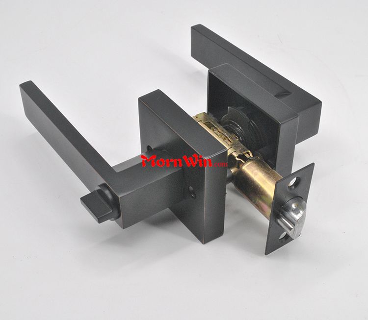 New Design tubular leverset door handle locks heavy duty black finish passage lever handle lock