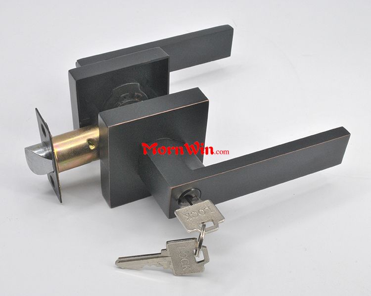 New Design tubular leverset door handle locks heavy duty black finish passage lever handle lock