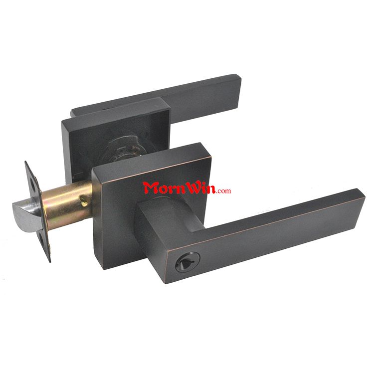 New Design tubular leverset door handle locks heavy duty black finish passage lever handle lock