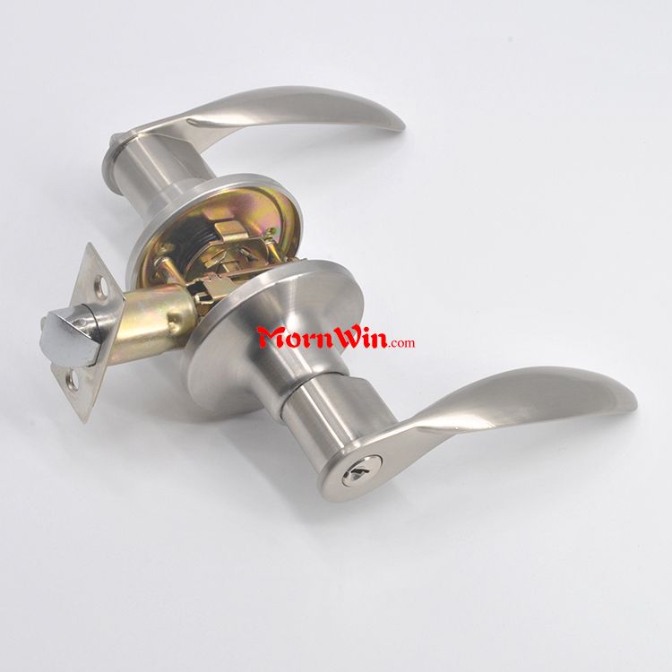 America and Canada stainless steel wave like style lock bathroom lever handle tubular door