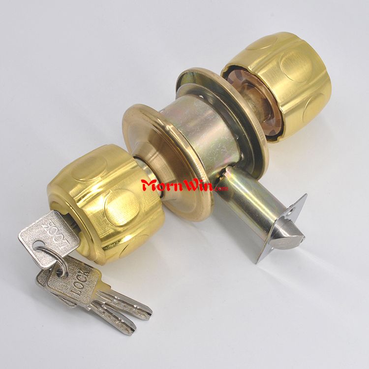 Cylindrical knob door lockset brushed polished brass main entrance privacy passage inner door round knobset