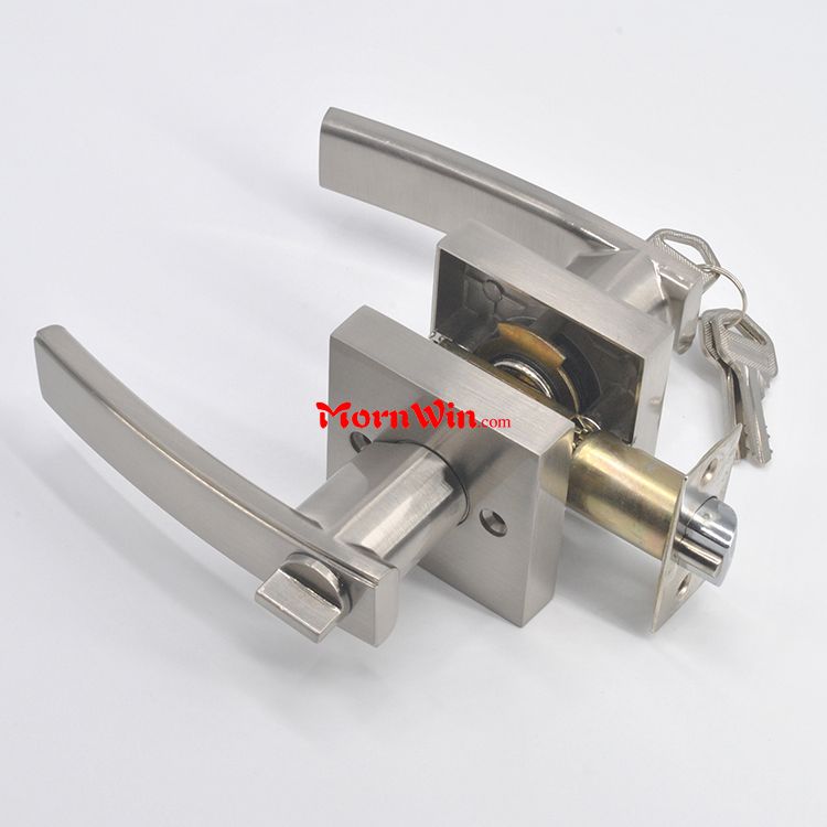 Zinc Alloy Bathroom Sliding Door Tubular Lever Handle Door Lock