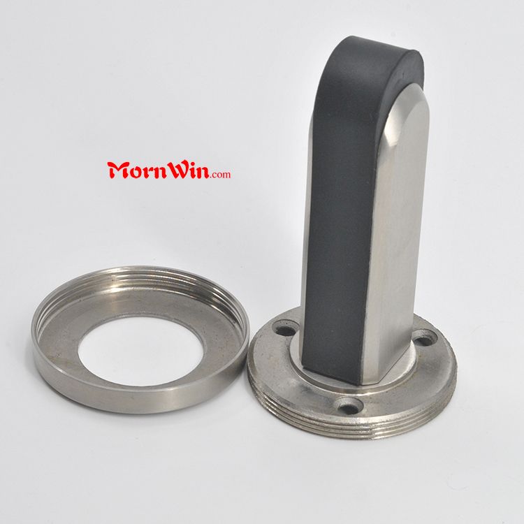 Popular stainless steel black rubber cap door stopper , sliding glass shower door stopper