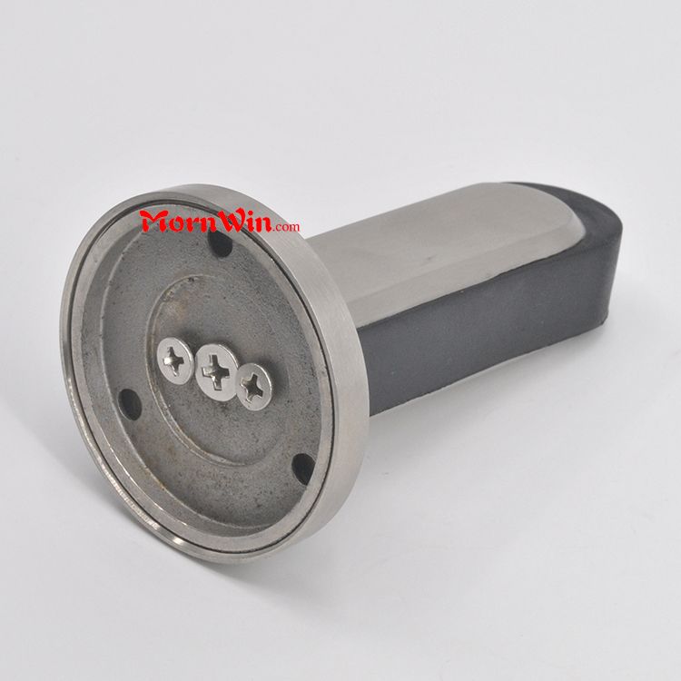 Popular stainless steel black rubber cap door stopper , sliding glass shower door stopper