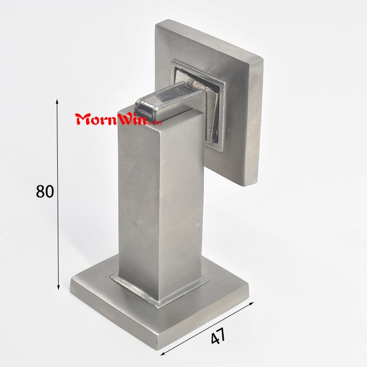 Square magnetic modern brushed satin chrome stainless steel super strong suction door stops stopper