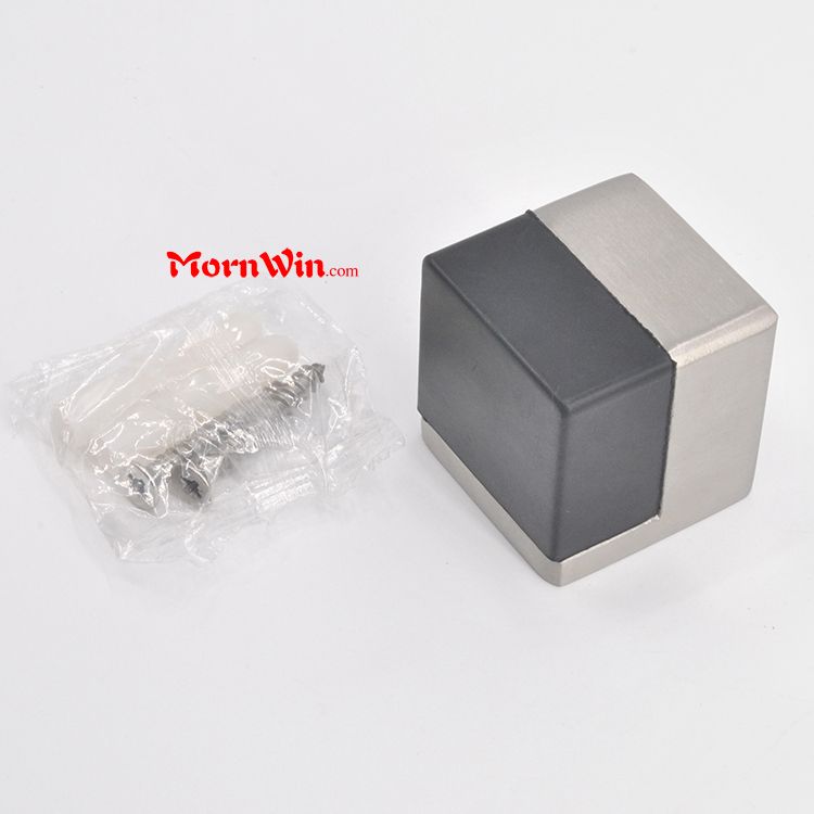 Zinc Alloy Australian Decorative Door Stops With Black Rubber Square Door Stopper For Floor Install