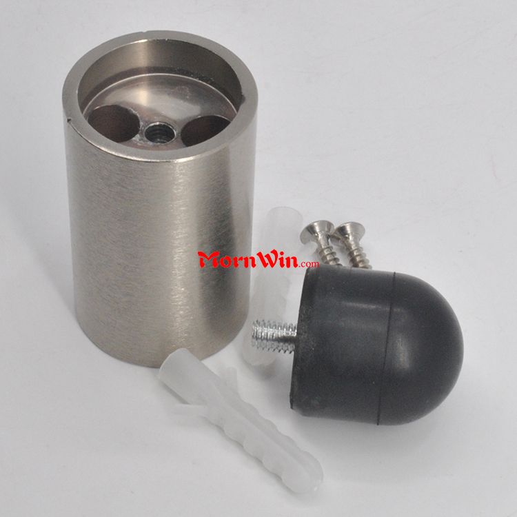 Heavy Duty Black Rubber Stainless Steel Door Stopper