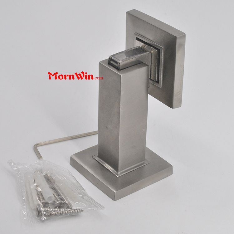Square magnetic modern brushed satin chrome stainless steel super strong suction door stops stopper
