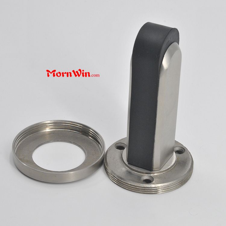 Popular stainless steel black rubber cap door stopper , sliding glass shower door stopper