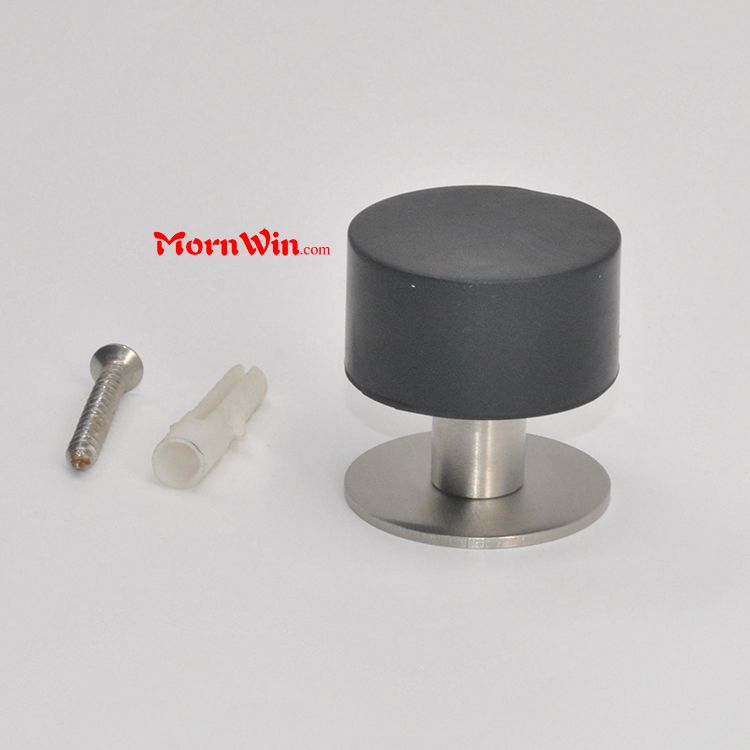 High Quality Stainless Steel Door Stopper with Black Rubber