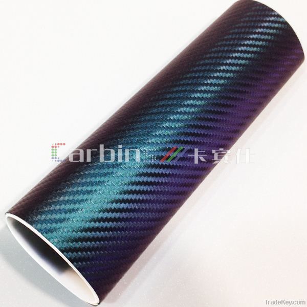 Chameleon carbon fiber vinyl sticker, 3D carbon fiber vinyl film