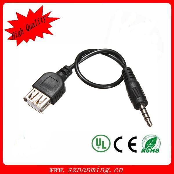 USB female to 3.5mm male audio cable