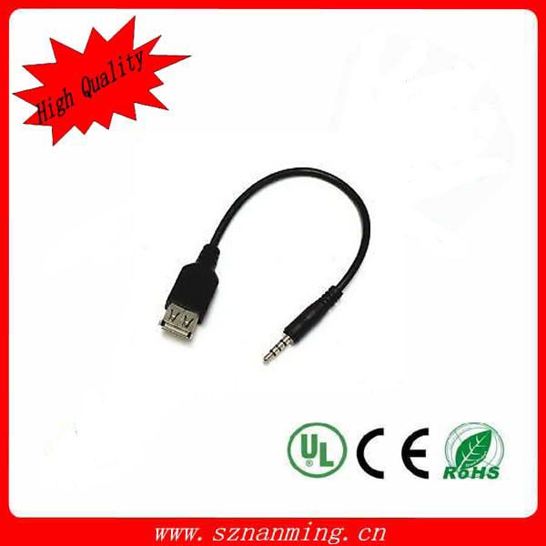 Usb Female To Aux 3.5mm Male Jack Plug Audio Adapter cable