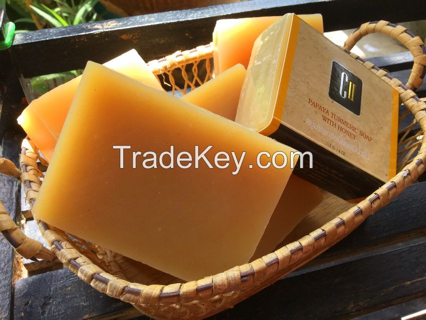 Papaya Soap with Turmeric and Honey - Natural Herbal Whitening Soap