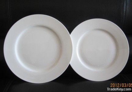 ceramic plate plain white stock