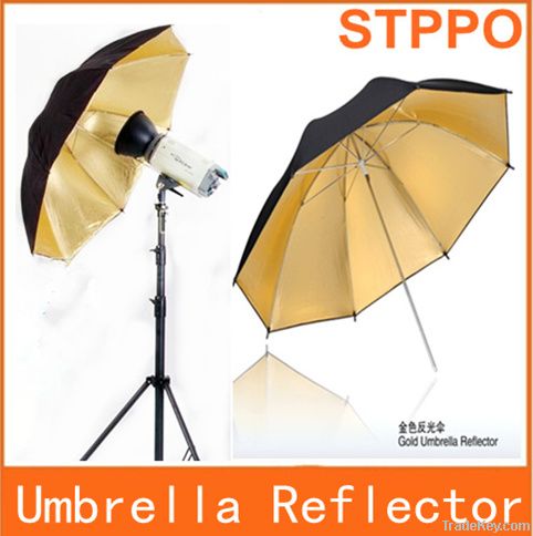 Studio Flash Light Reflector Black Gold Umbrella