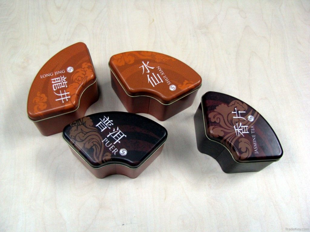 Metal tea or coffee tin cans
